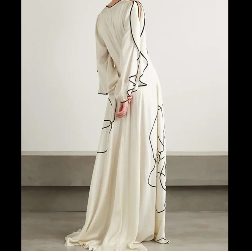 Female British Style Flower Printed Party Evening Dresses - Picture 2 of 8
